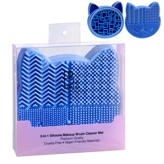 Silicone Makeup Brush Cleaner Mat – 3 in 1 Cleaning Pad