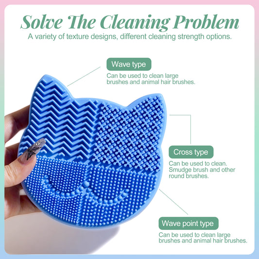 Silicone Makeup Brush Cleaner Mat – 3 in 1 Cleaning Pad