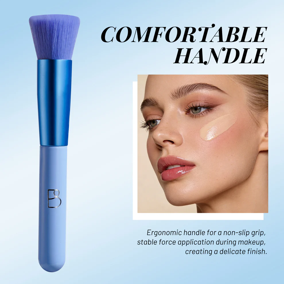 Single Flat Foundation Brush + PU Pouch