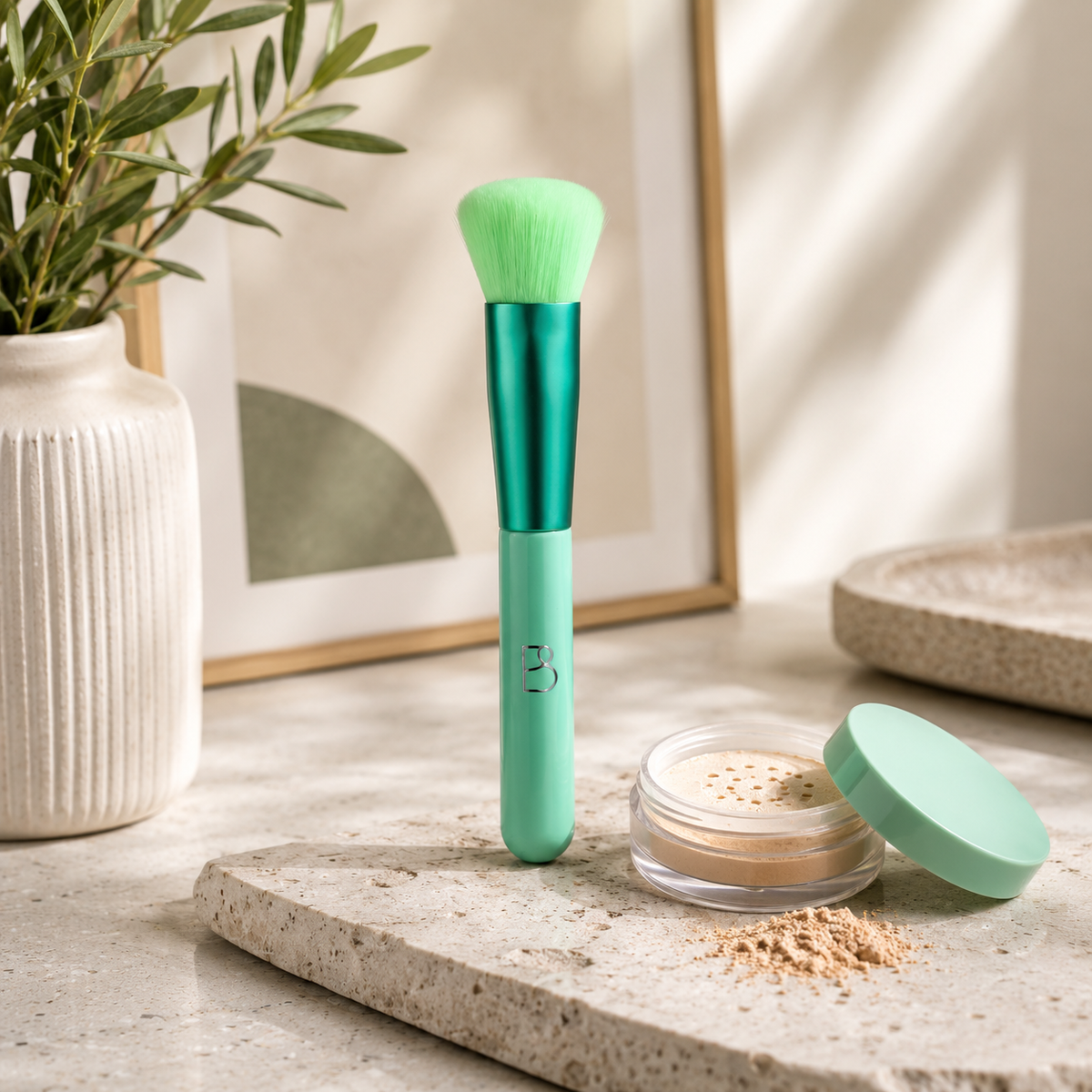 Single Round Blending Brush + PU Pouch