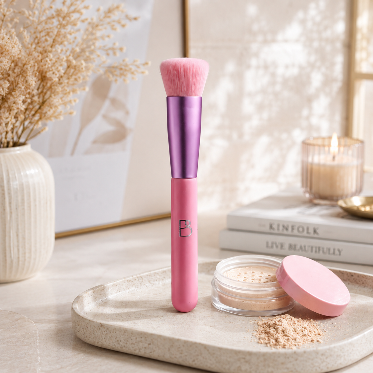 Single Round Blending Brush + PU Pouch