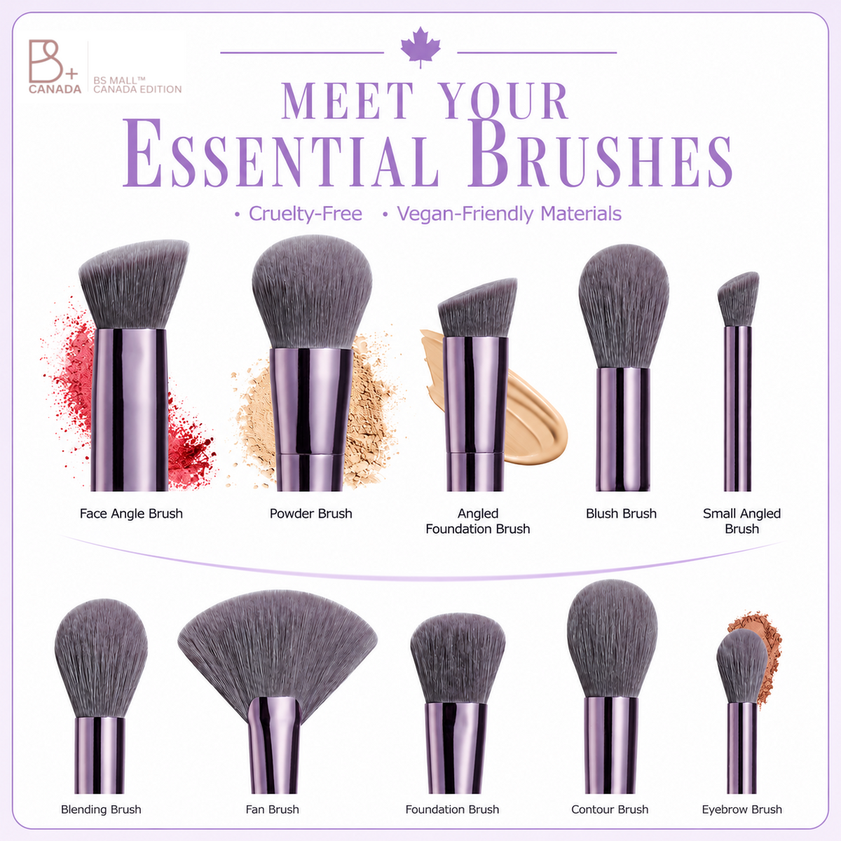Dual Head Face Makeup Brushes Set — 5 Pcs