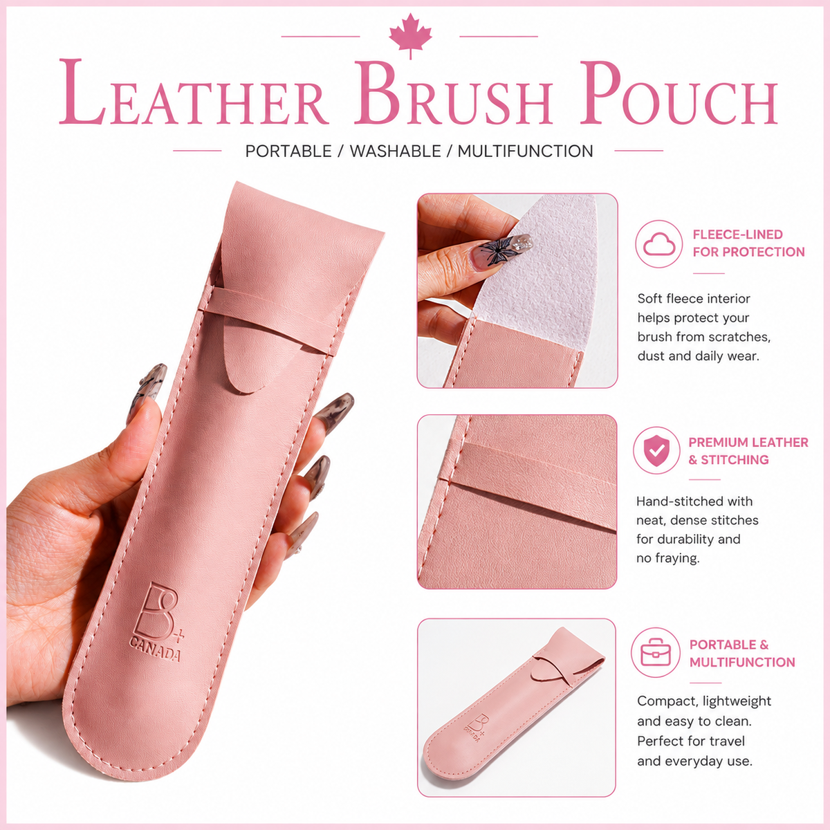Single Round Blending Brush + PU Pouch
