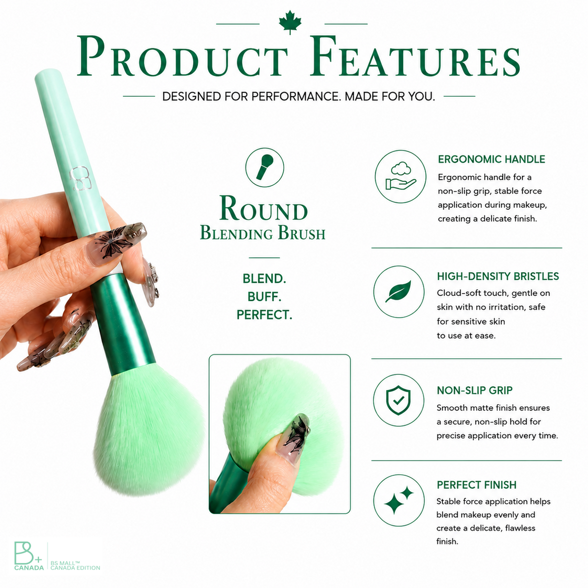 Single Round Blending Brush + PU Pouch