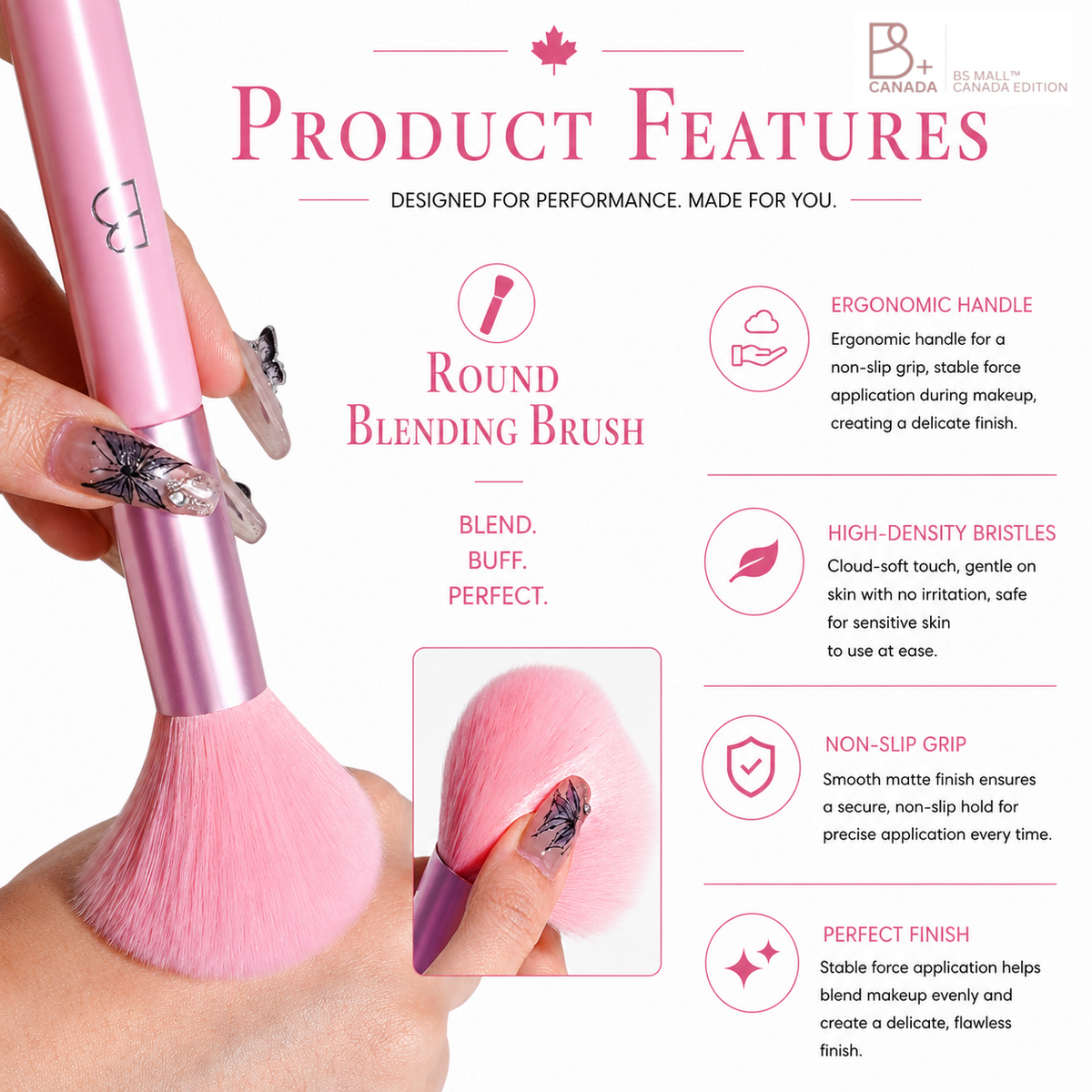 Single Round Blending Brush + PU Pouch