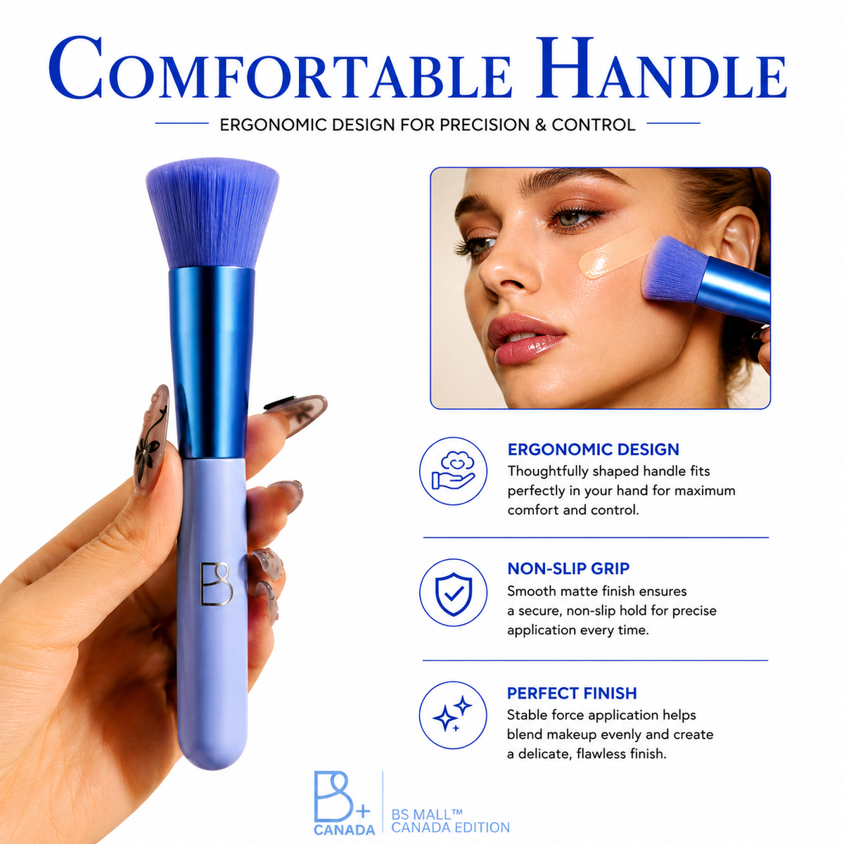 Single Flat Foundation Brush + PU Pouch