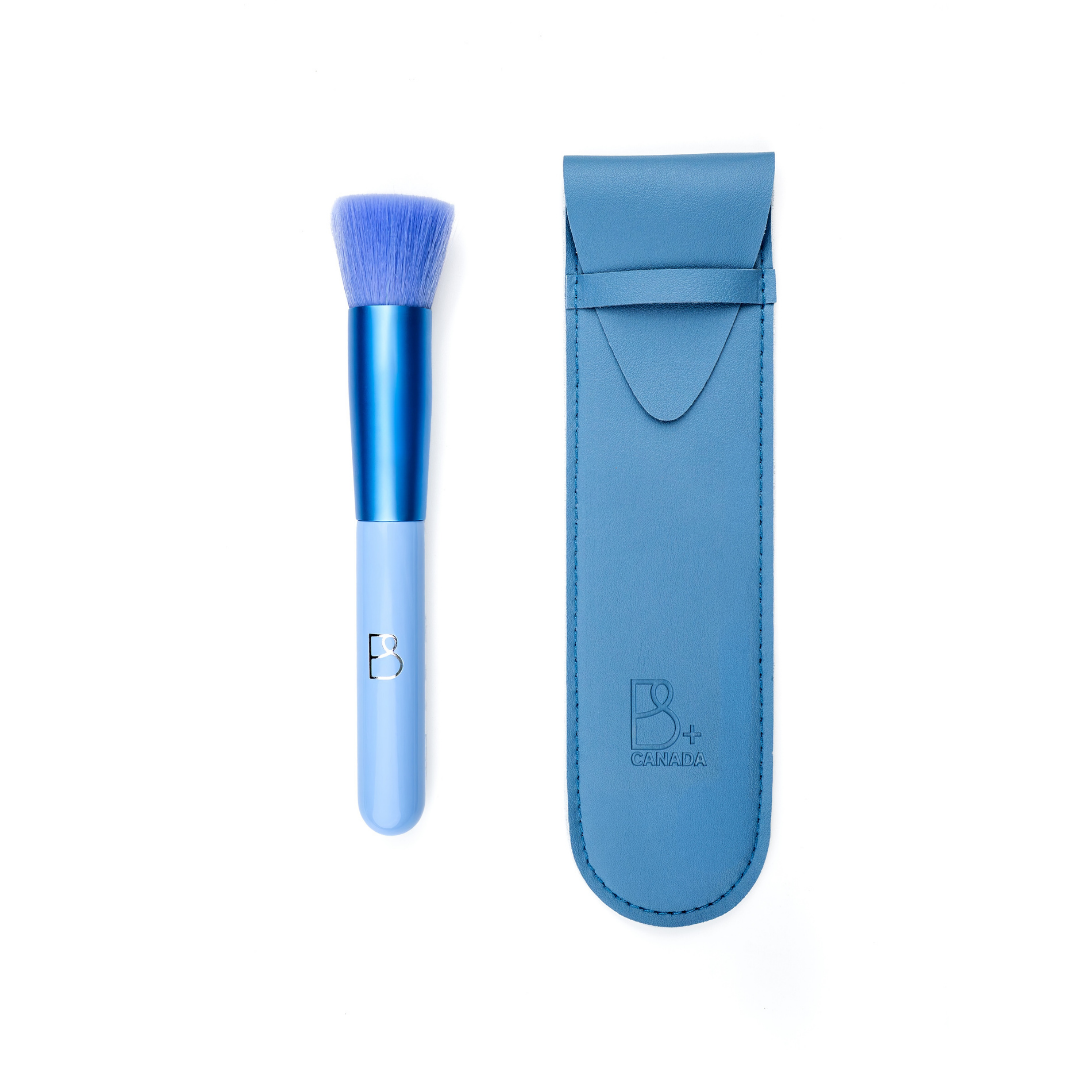 Single Flat Foundation Brush + PU Pouch