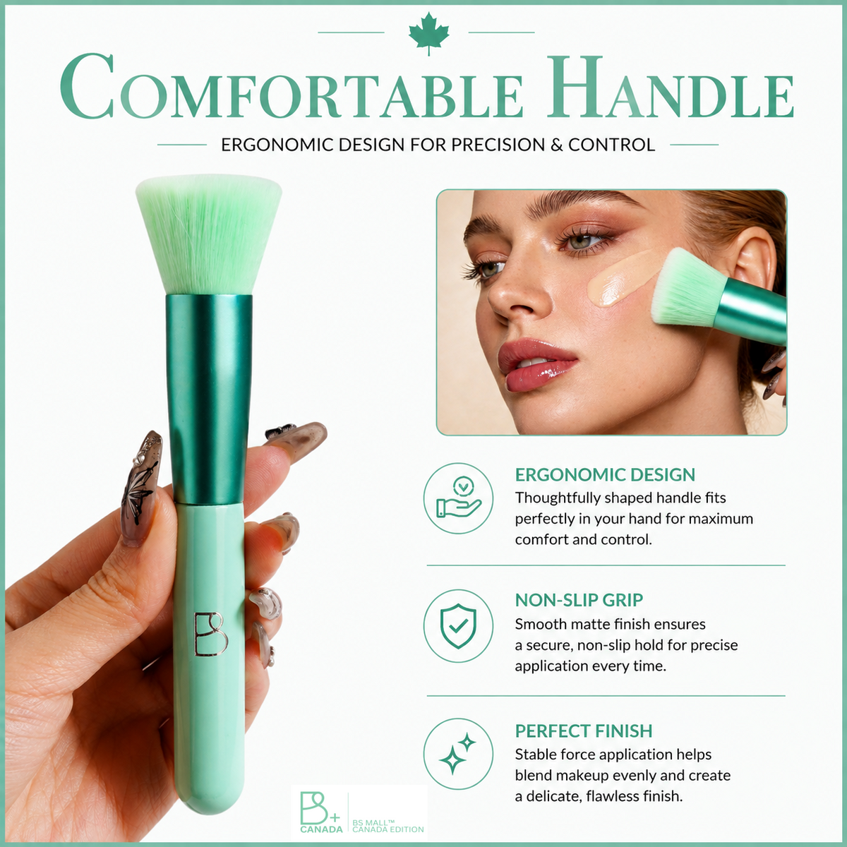 Single Flat Foundation Brush + PU Pouch