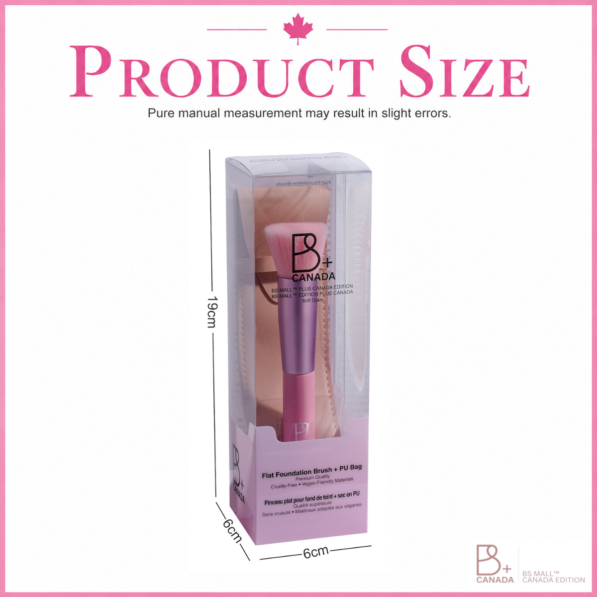 Single Flat Foundation Brush + PU Pouch